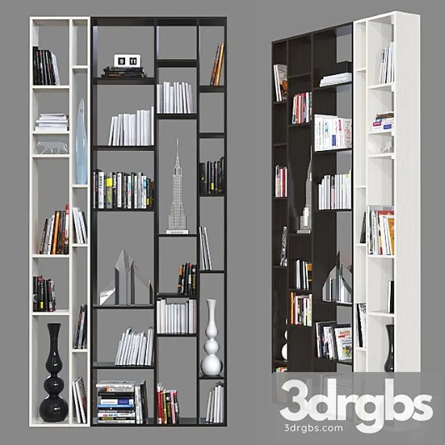 Double-sided shelving 011. 2 3D Model Free