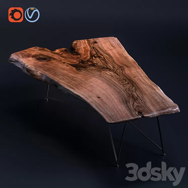 Double Slab | Slab Table 3D Model