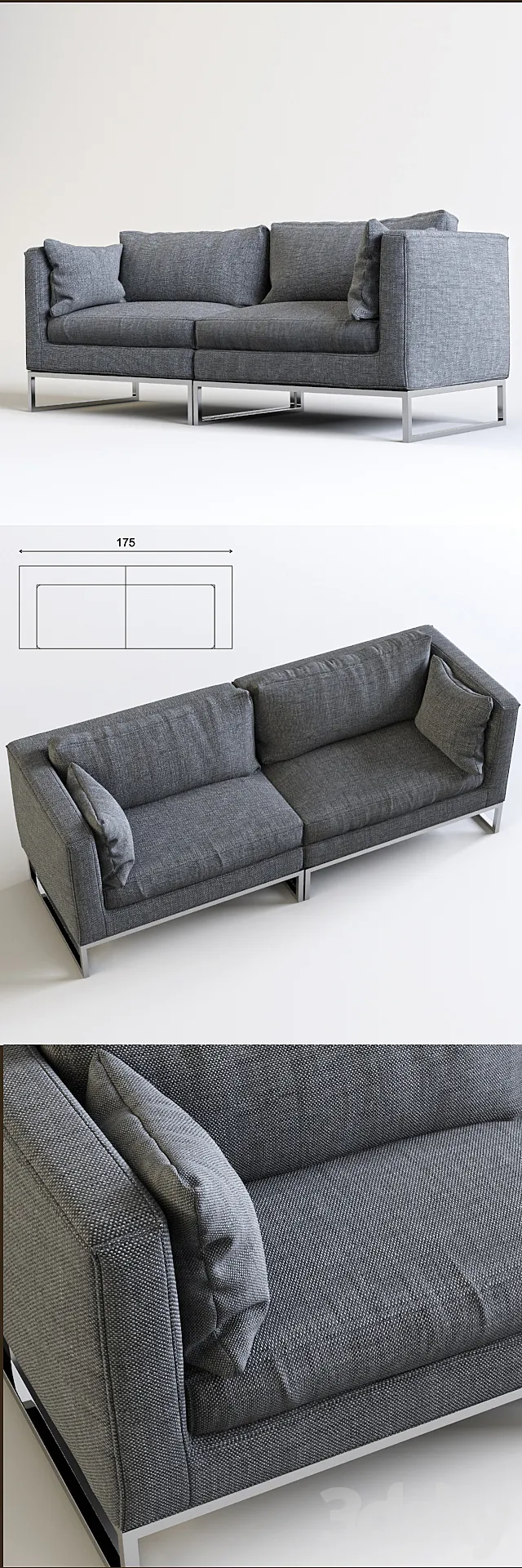 Double sofa 3D Model