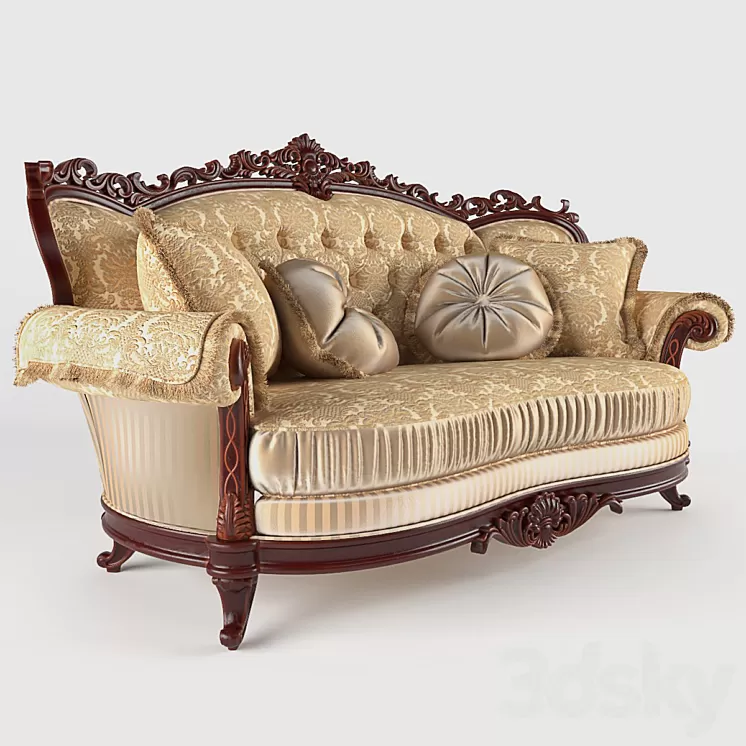 Double sofa Milord Gold 3D Model