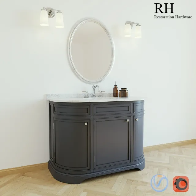 Double washbasin ODEON RH 3D Model