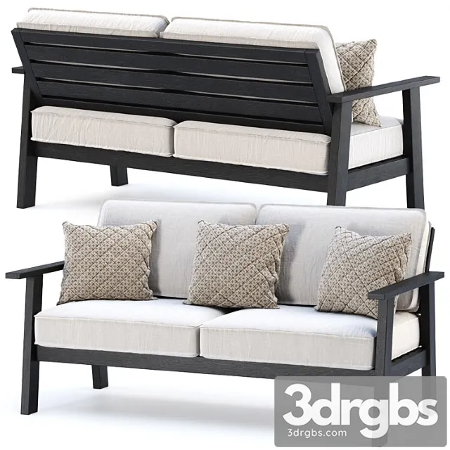 Double wooden garden sofa