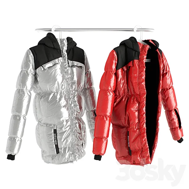 Down jacket on a hanger 3DModel