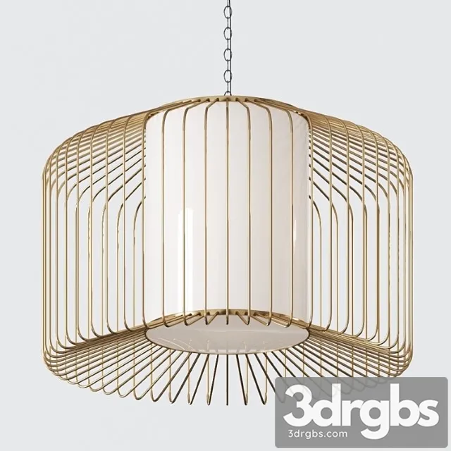 Dragonfly Bi Tsprn Homoood Pendant Lamp 3D Model Download