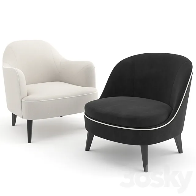 Dragonfly + Lysandre Armchairs by Flexform 3DModel