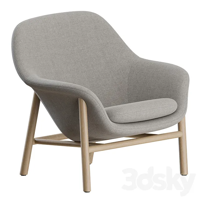 Drape Lounge Chair Wood by Normann Copenhagen 3D Model