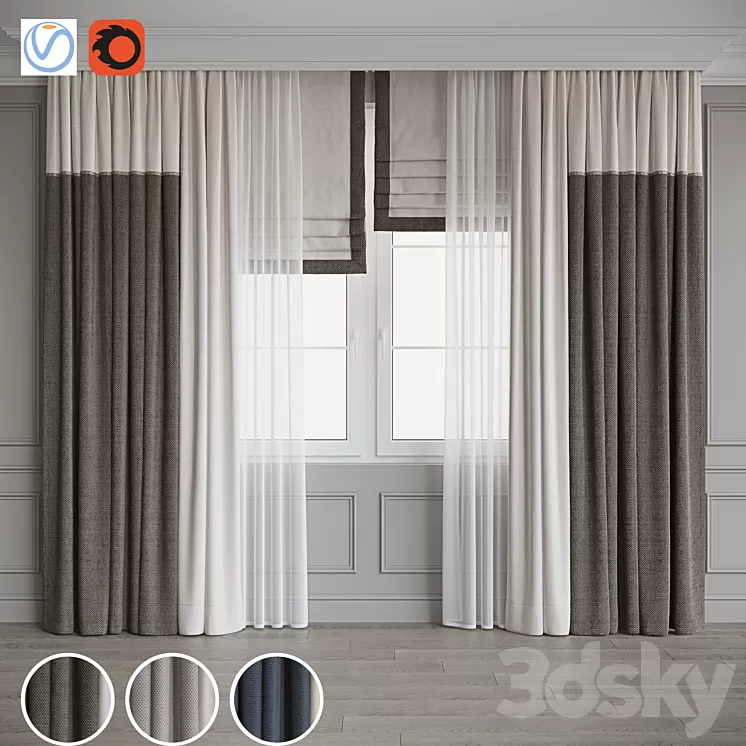 Drapery set 117 3D Model