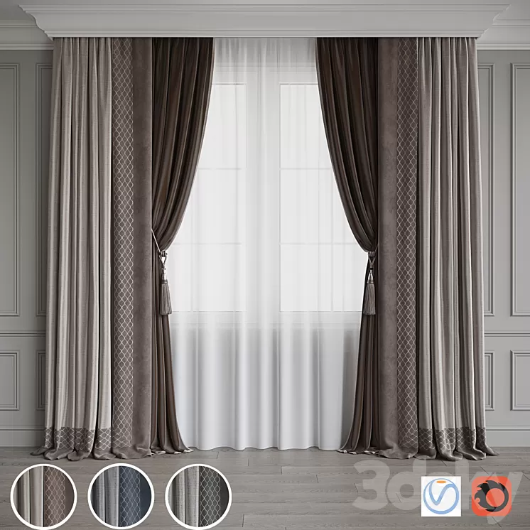 Drapery set 122 3D Model