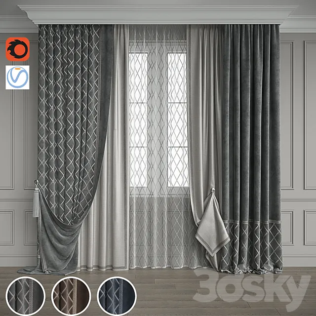 Drapery set 126 3D Model