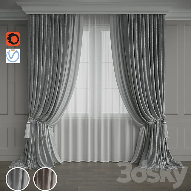 Drapery set 127 3D Model
