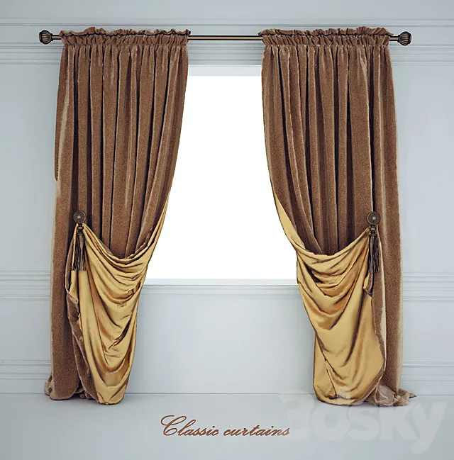 Drapes classic welt turned 3D Model