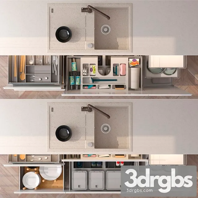 Drawers and their filling 2 3D Model Free