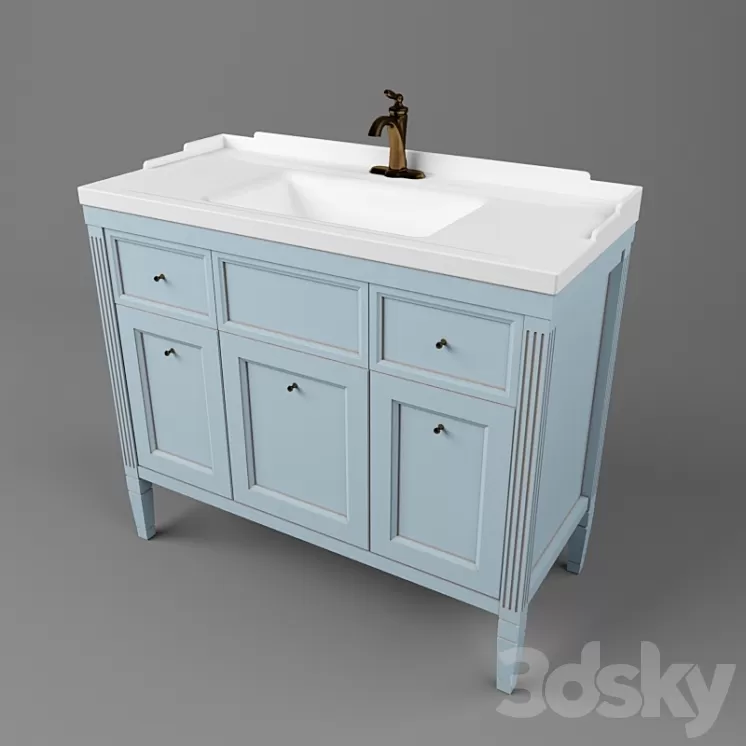 Drawers «CAPRIGO» collection «ALBION» width 1020 mm 3D Model