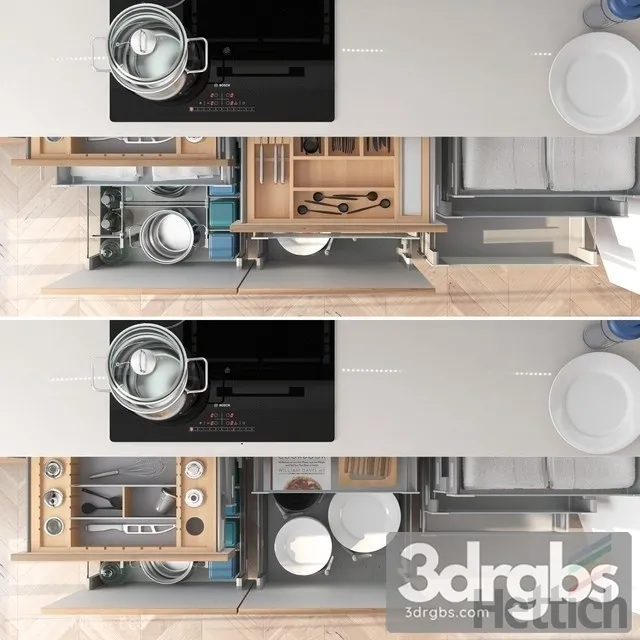 Drawers Their Filling 3D Model Free