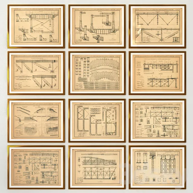 drawings of the Moscow Central Railway 3D Model