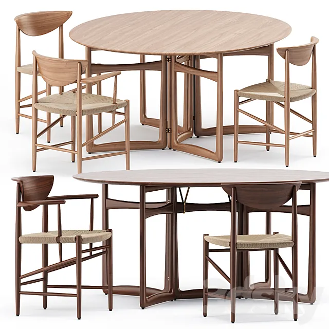 Drawn HM3 and HM4 and Drop Leaf HM6 Table by & TRADITION 3DModel