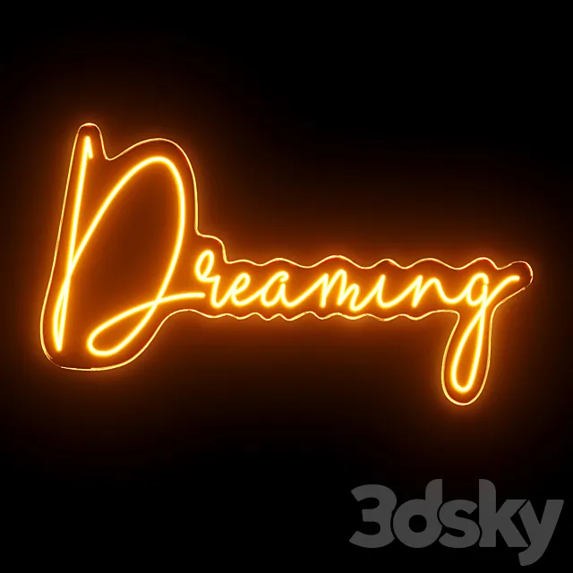 Dreaming Neon Sign Free Download