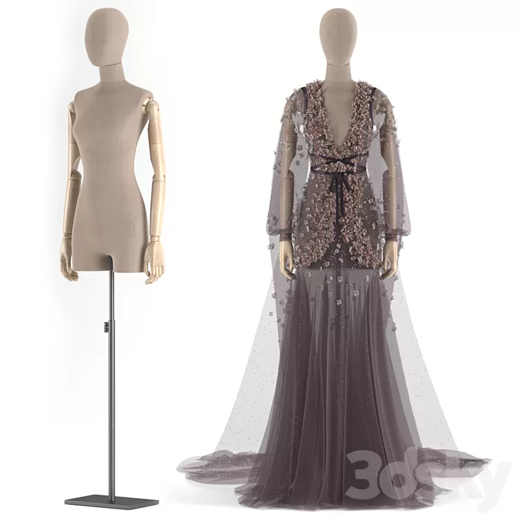 dress flower 3D Model Free