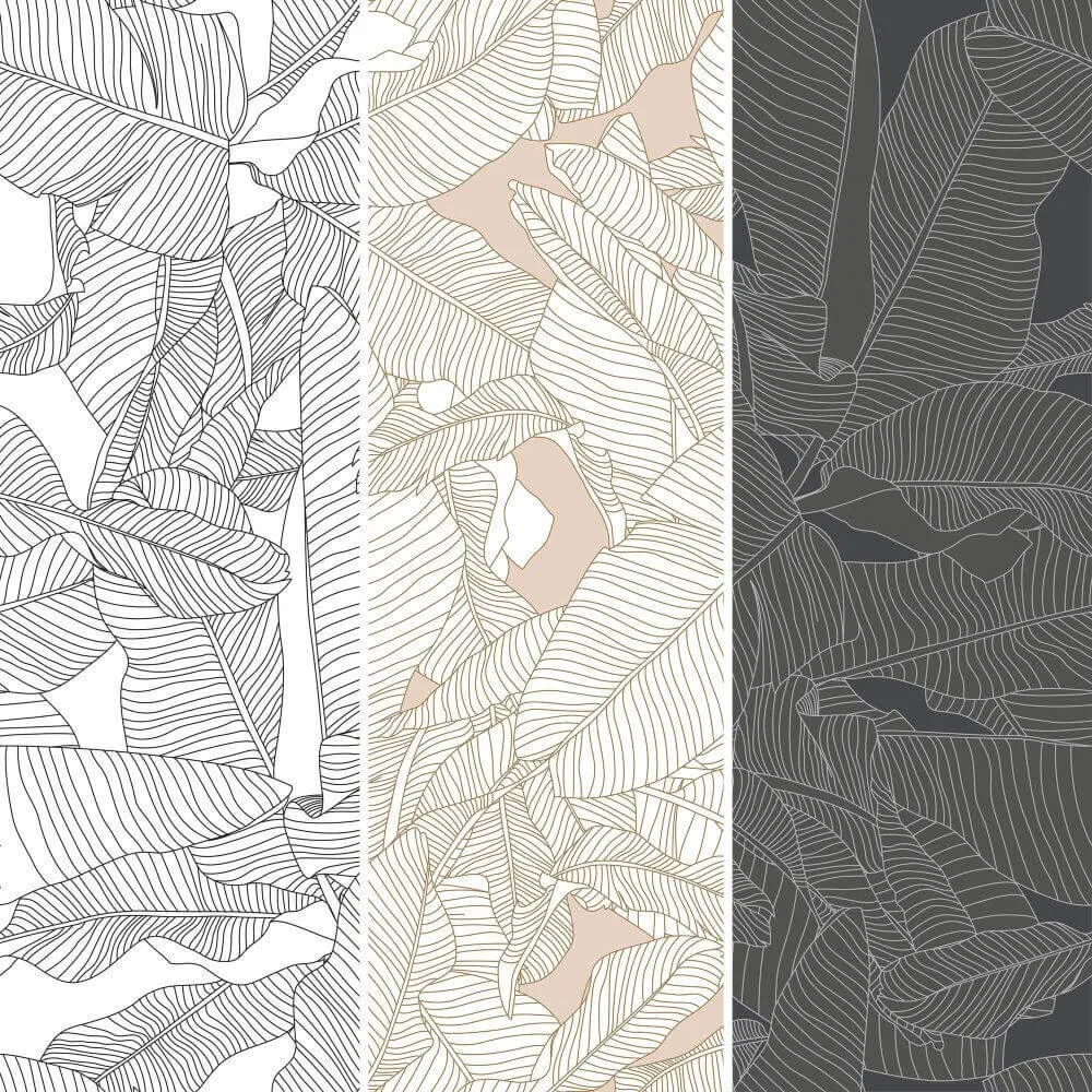 Dress-wall - Wallpaper Banana leaves 3D Model