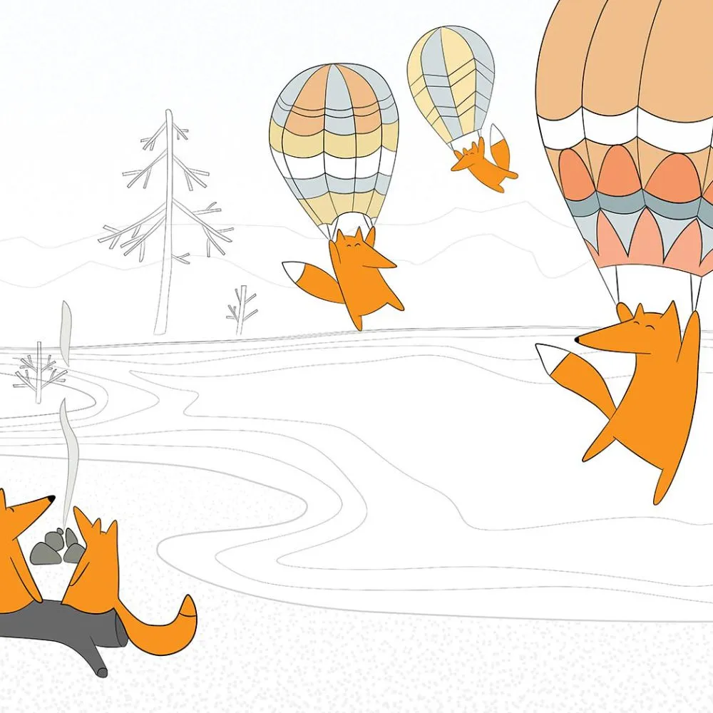 Dress-wall - Wallpaper Fox landing 3D Model