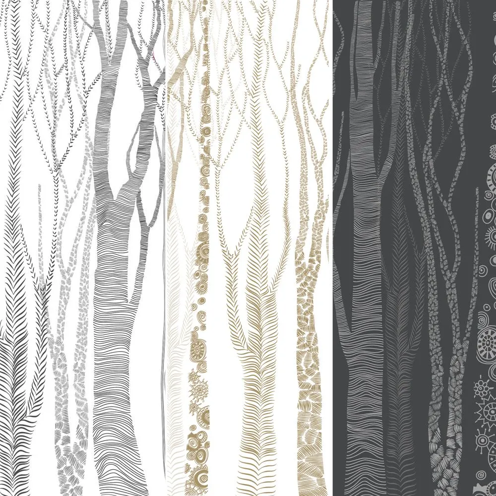 Dress-wall - Wallpaper Graphite forest 1 3D Model
