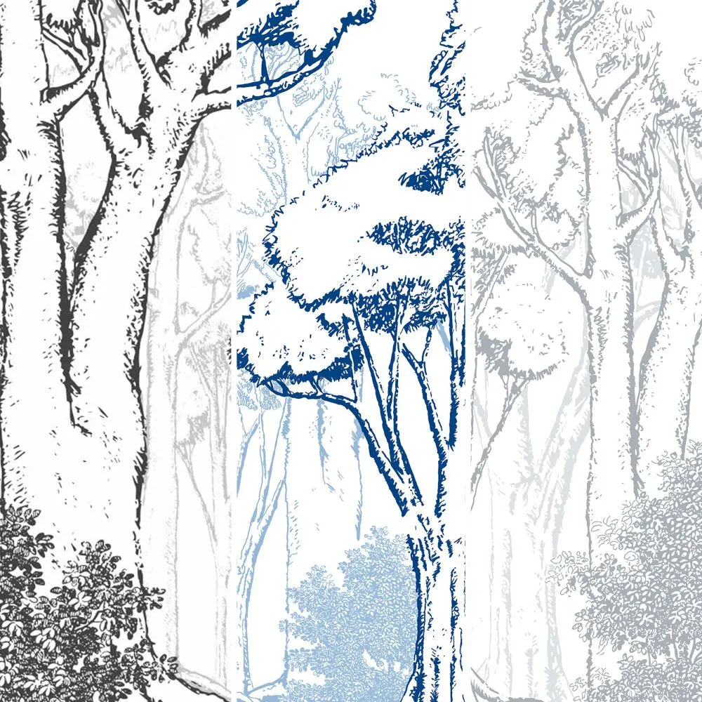 Dress-wall - Wallpaper Graphite forest 2 3D Model