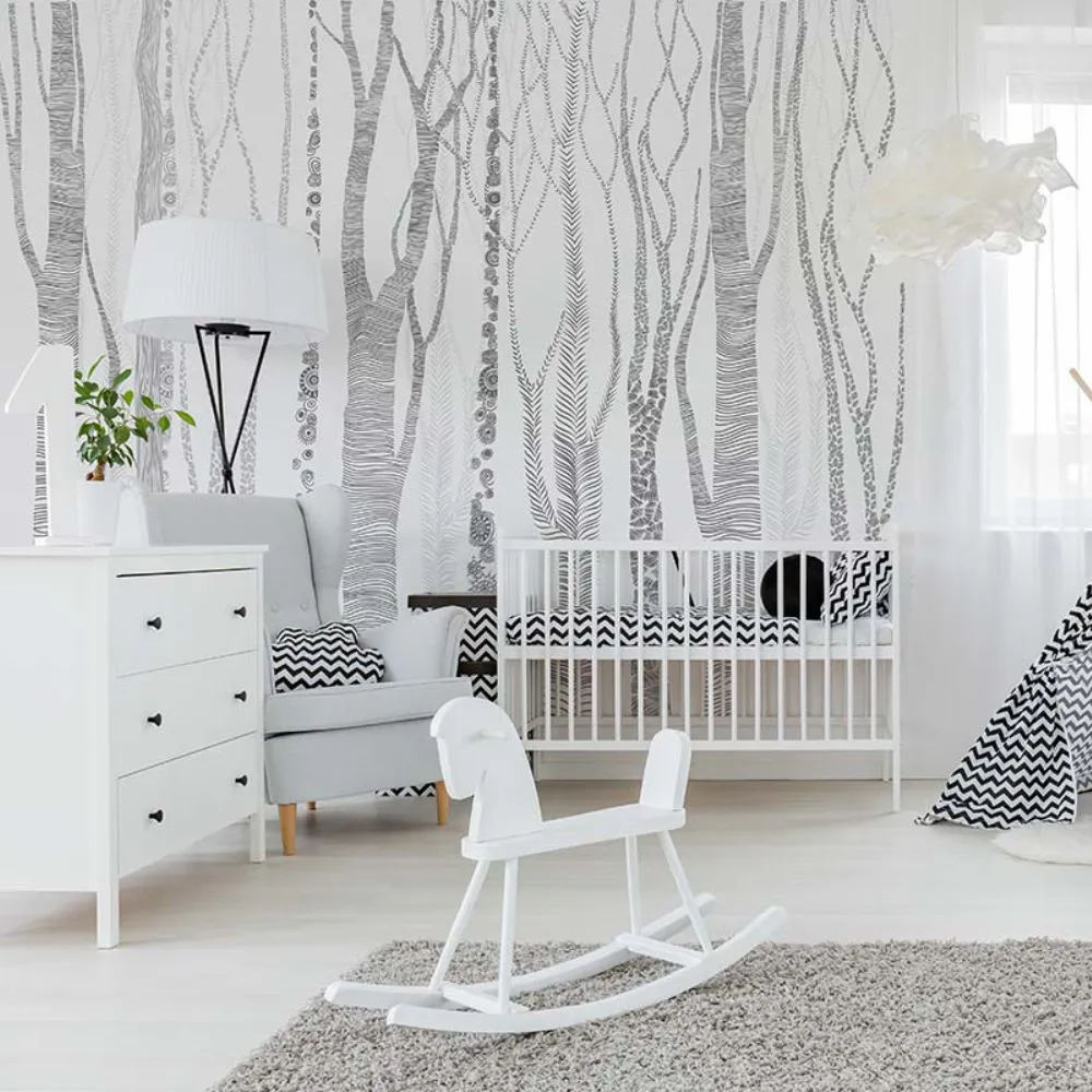 Dress-wall - Wallpaper Graphite forest 3 3D Model