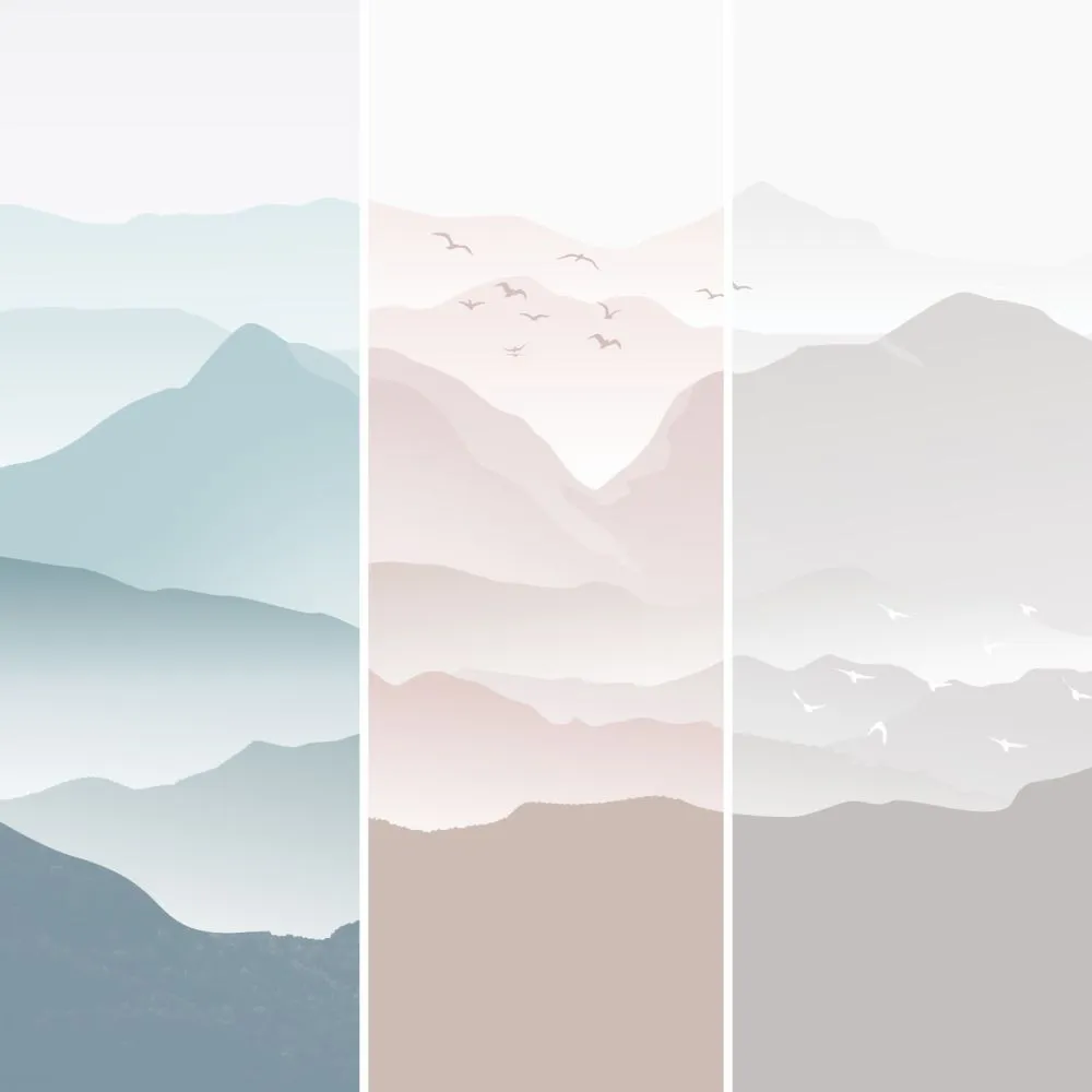 Dress-wall - Wallpaper Misty mountains 3D Model