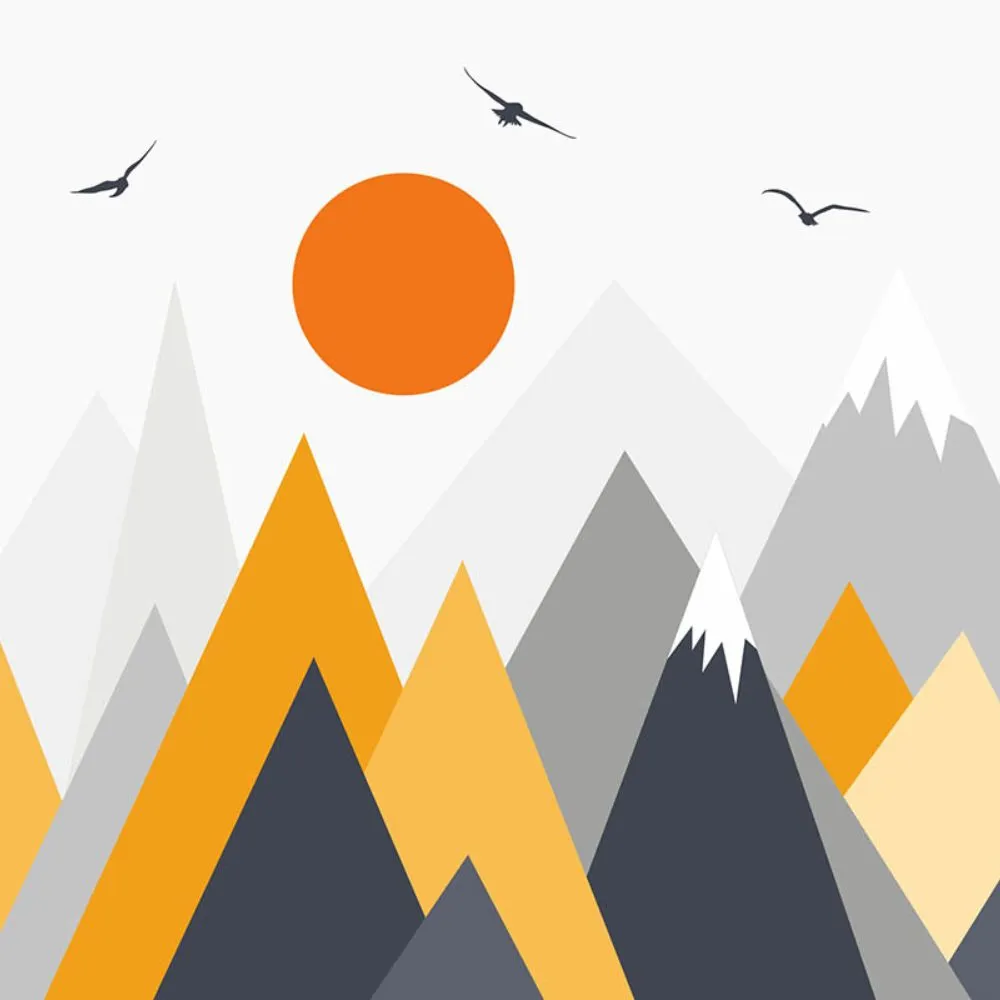 Dress-wall - Wallpaper Orange mountains 3D Model