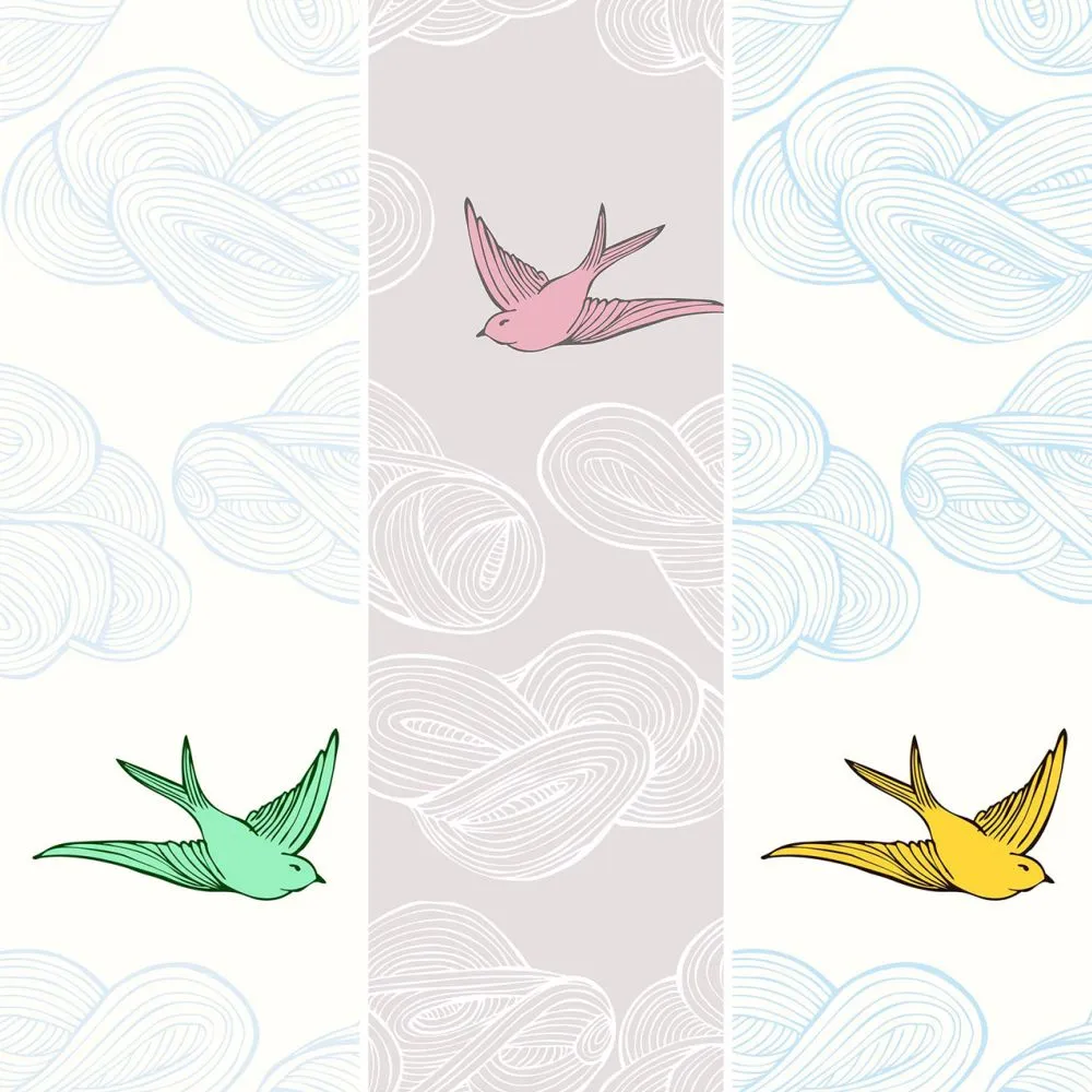 Dress-wall - Wallpaper Swallows 3D Model