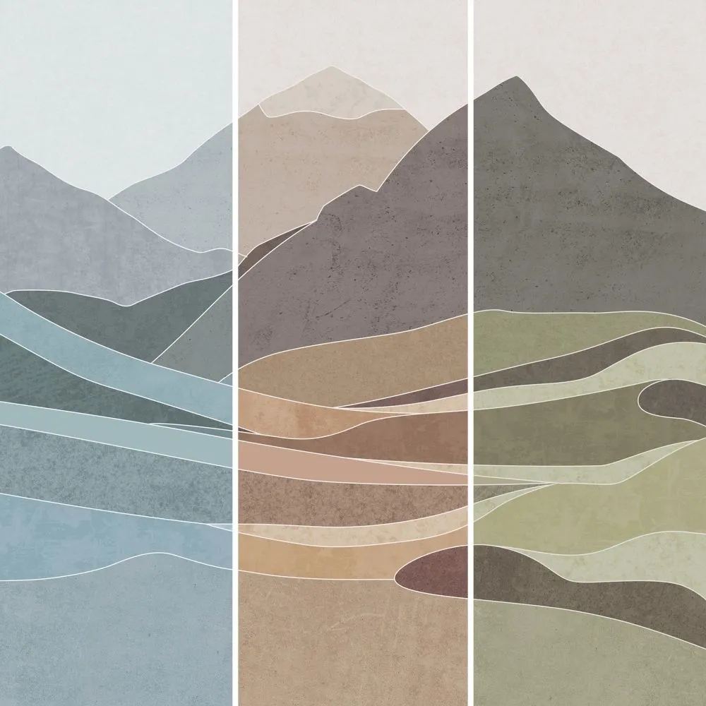 Dress-wall - Wallpaper Terracotta mountains 3D Model