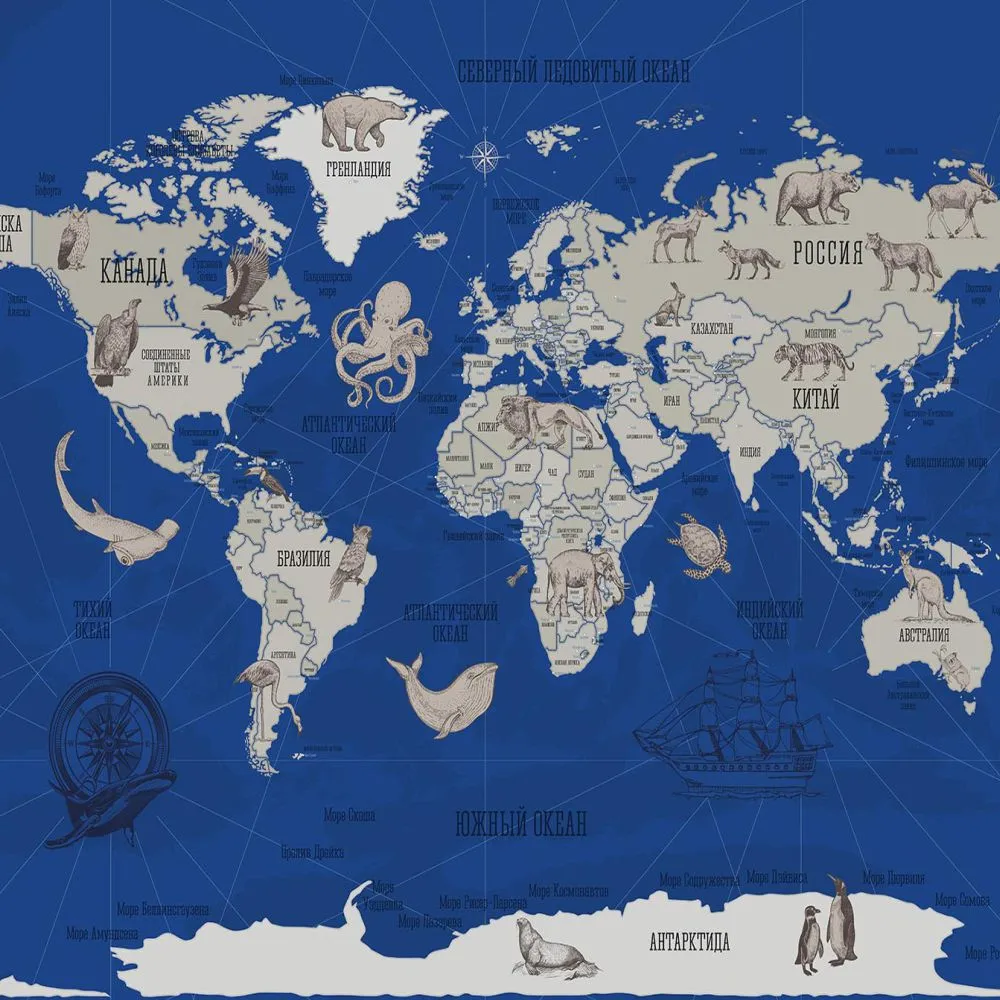 Dress-wall - Wallpaper World map Robinzon 3D Model