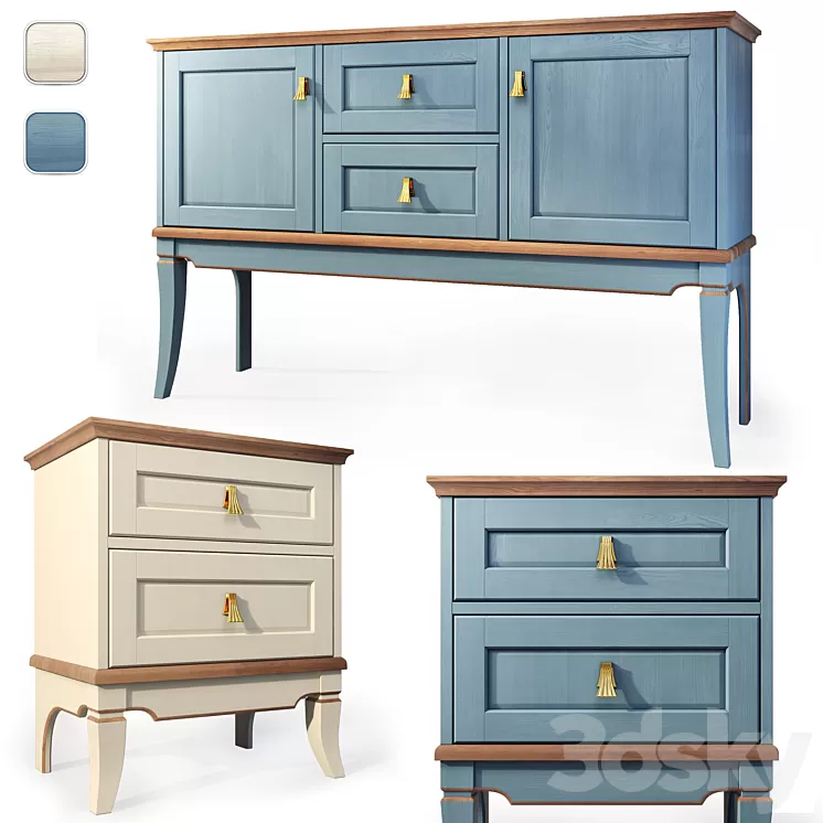 Dresser and nightstand Telma Gomeldrev. Dresser nightstand 3D Model