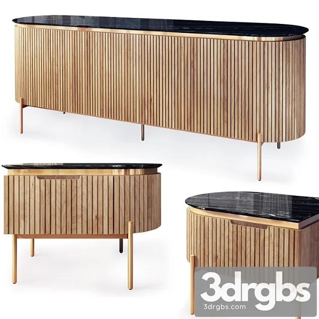 Dresser and nightstand tesla wooden. nightstand sideboard by medusa home 2 3D Model Free