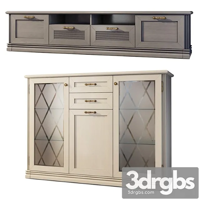 Dresser And TV Stand Country Angstrom Sideboard Twstand 3D Model Free