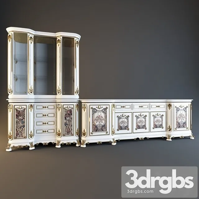 Dresser And Wardrobe Silik 3D Model Free