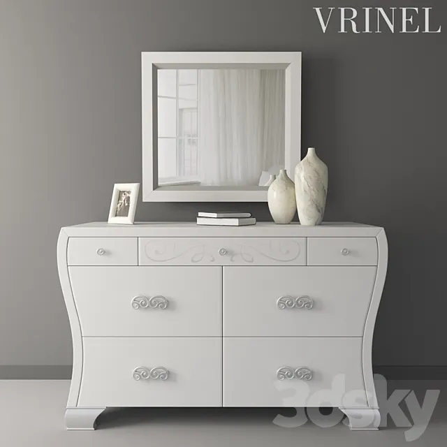 Dresser + mirror and nightstand from the company Vrinel 3D Model