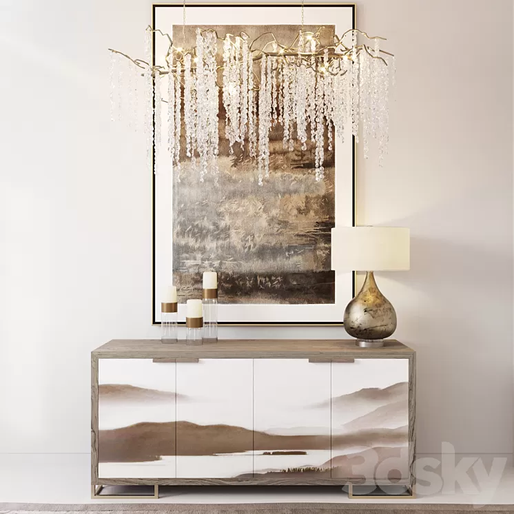 Dresser with decor_1 3D Model