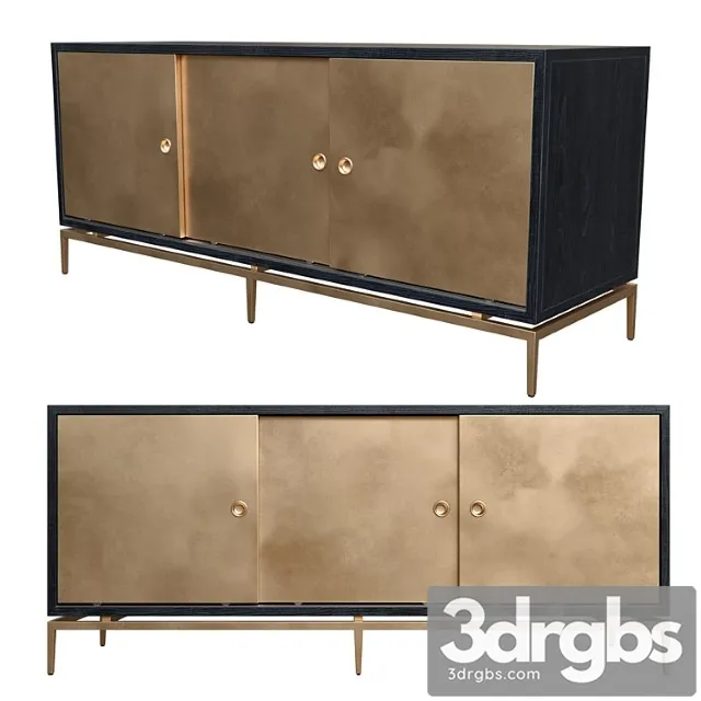 Dresser with metal sliding doors 2 3D Model Free