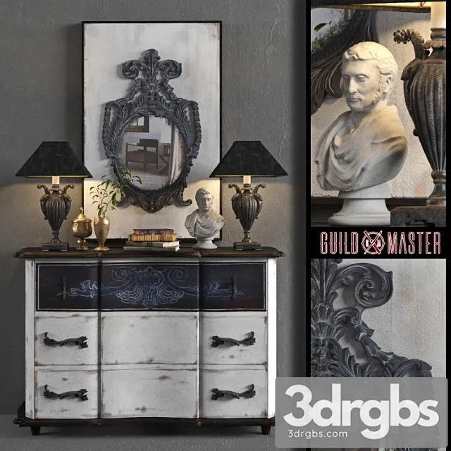 Dresser with mirror guildmaster 2 3D Model Free