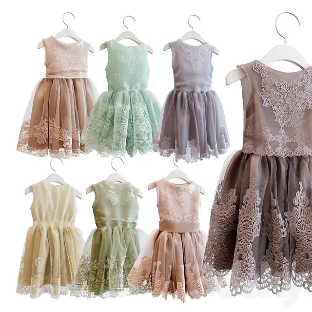 Dresses for a little princess 3DModel