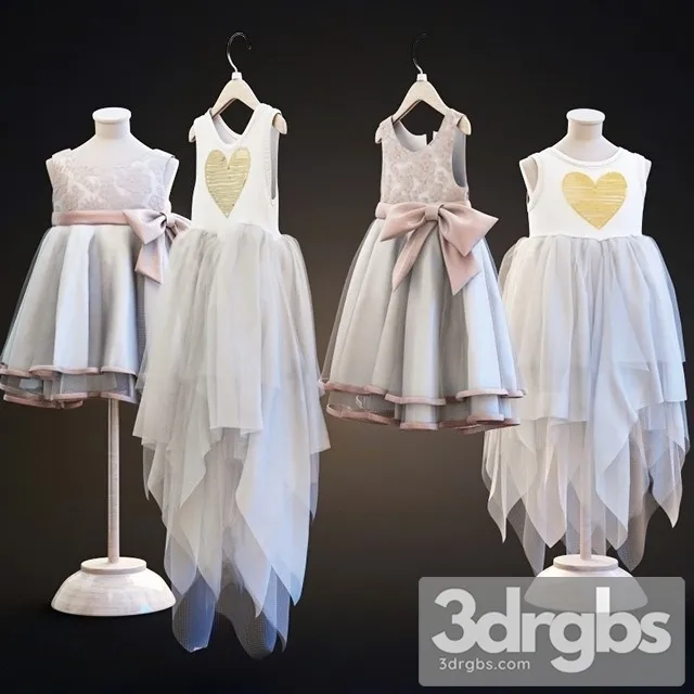 Dresses Kids 3D Model Free