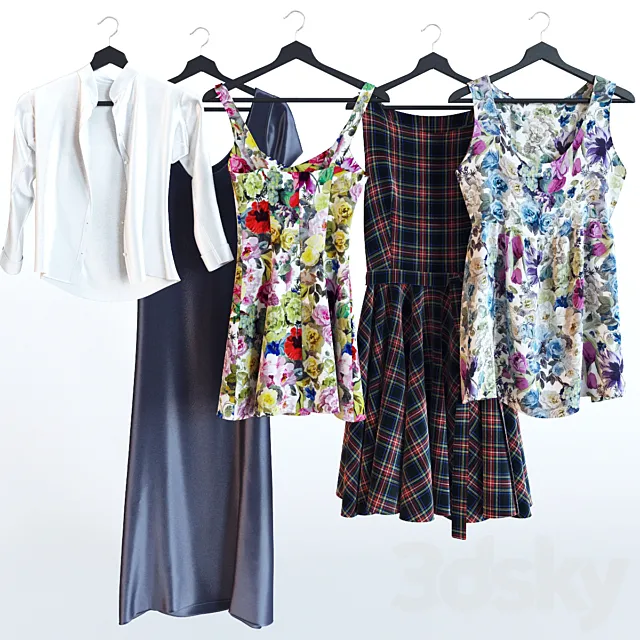Dresses set 01 3DModel