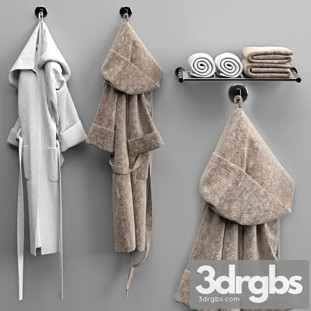 Dressing Gowns and Towels 3 3D Model Free