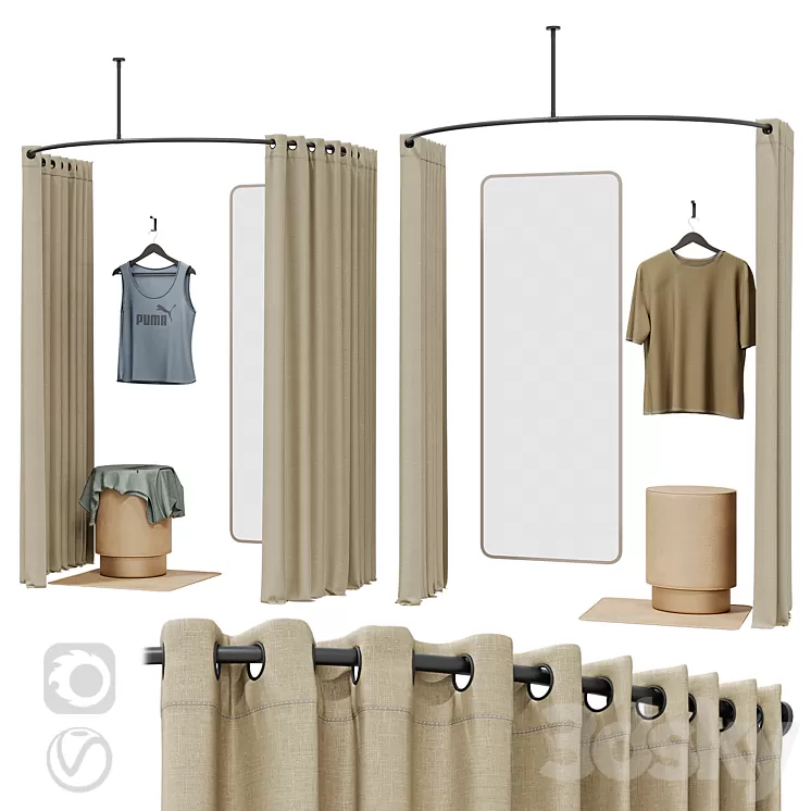 Dressing room (3 options) 3D Model Free