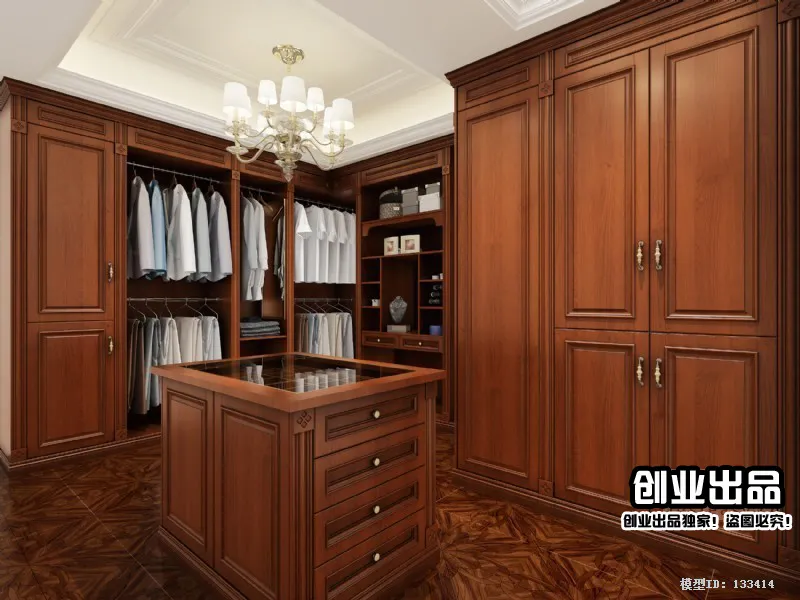 Dressing Room 3D Interior Scene - American Style - 002