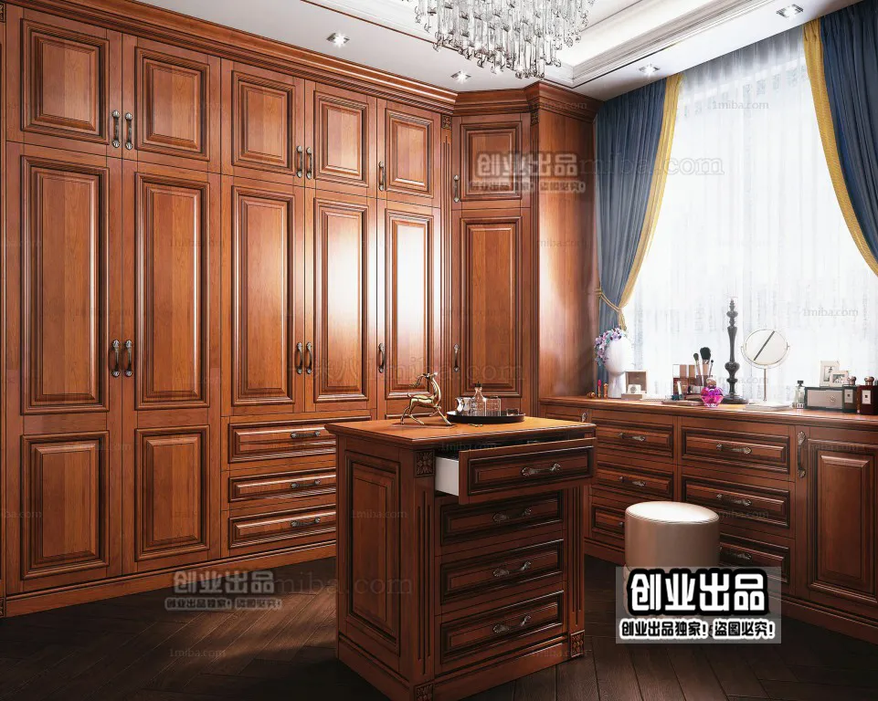 Dressing Room 3D Interior Scene - American Style - 011