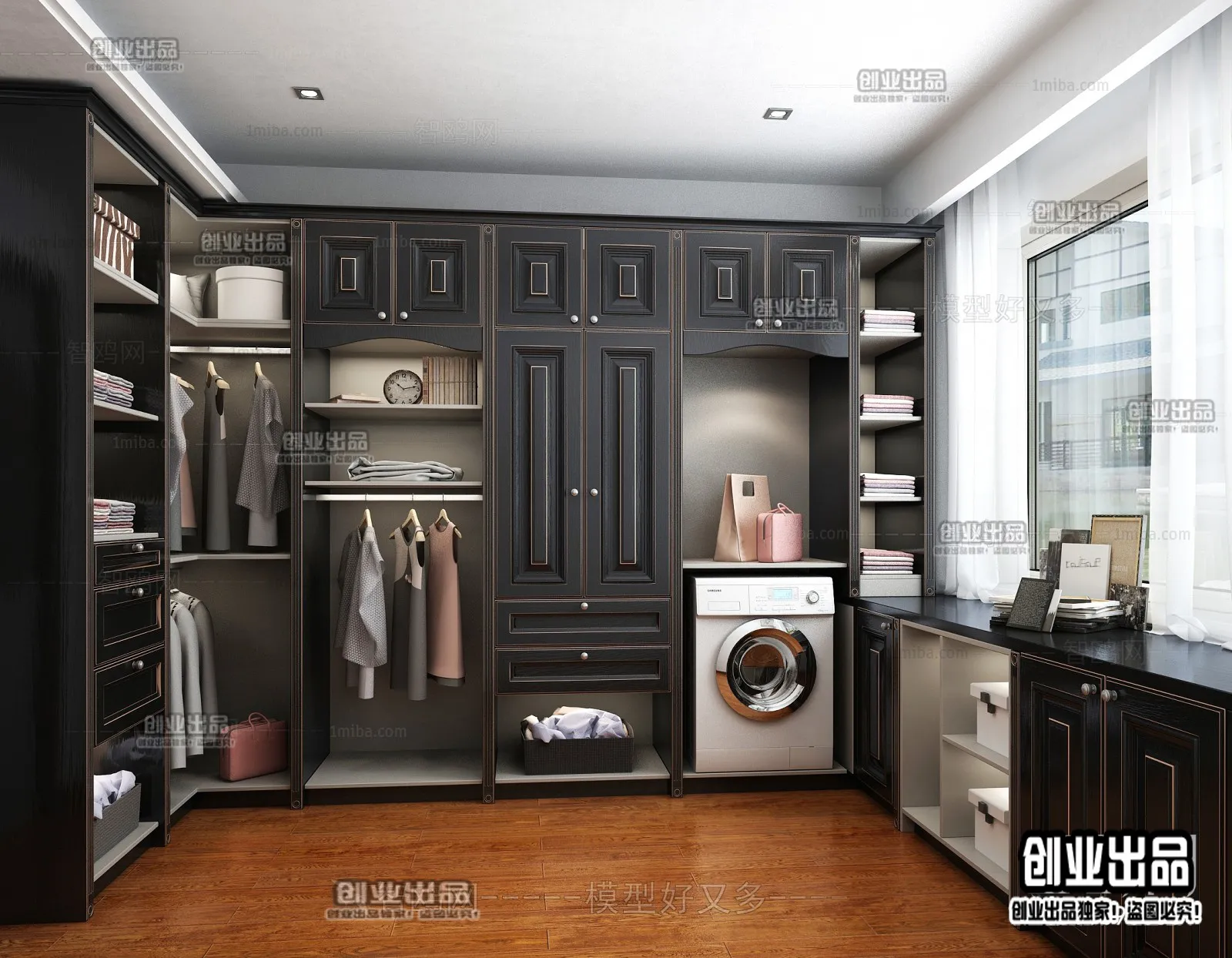 Dressing Room 3D Interior Scene - American Style - 012