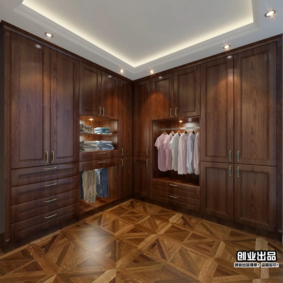 Dressing Room 3D Interior Scene - American Style - 020