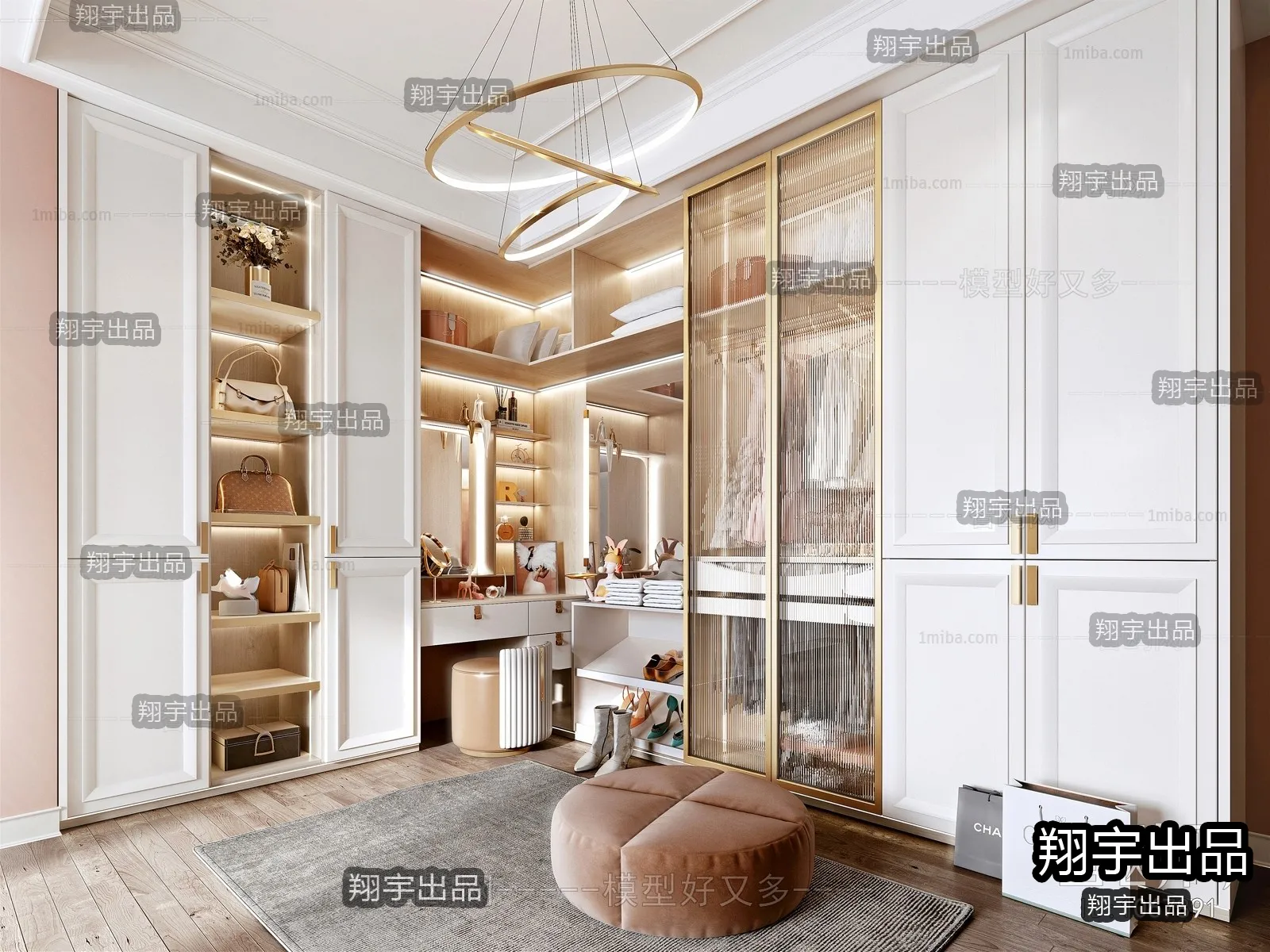 Dressing Room 3D Interior Scene - American Style - 022